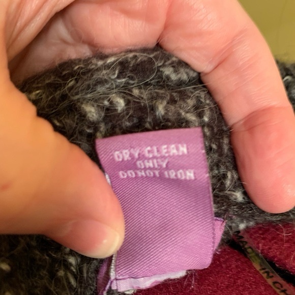 Olivia M long cardigan with knit ruffles and faux fur tuft trim - Picture 14 of 16